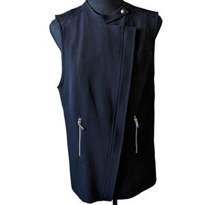 Aritzia Babaton Redford blazer black moto vest size 8 utility biker sleevelesd